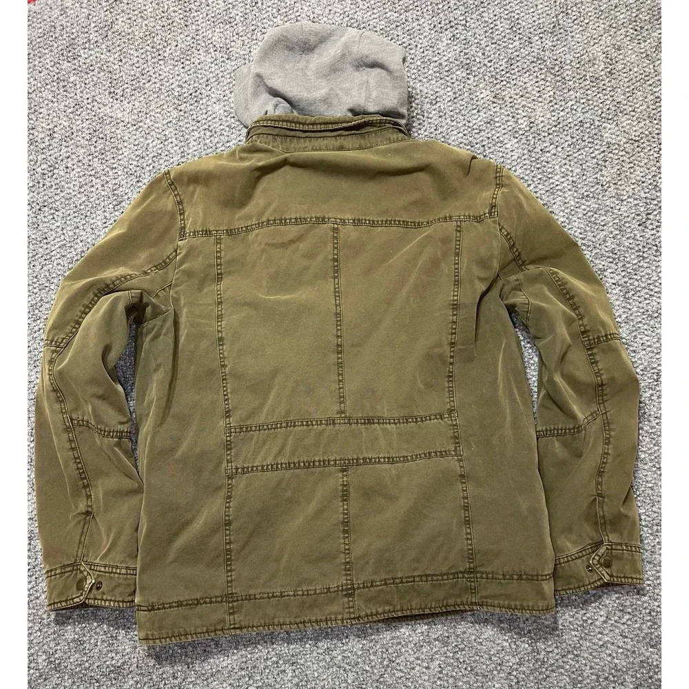 Levi's Olive Sherpa Lined Hooded Military Jacket Men's Size‎ L Full Zip